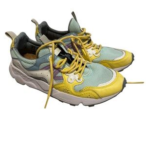 Flower Mountain Yamano 3 Sneakers in yellow/light blue/lilac EUC Size US8
